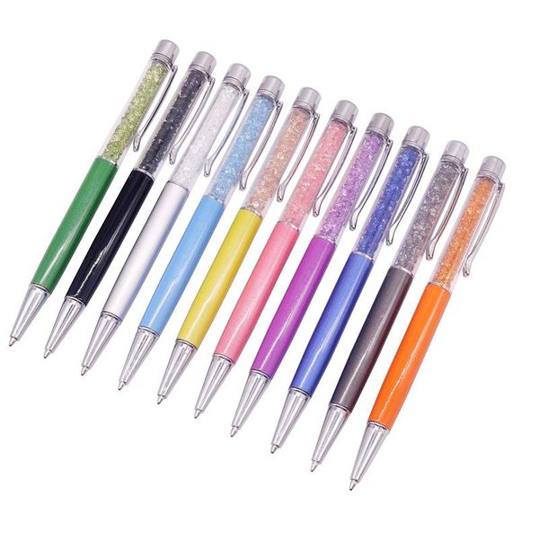 Stylos 20 PCS Crystal Pen Metal Ballpoint Pen Gift Pen Condeptor Cascome Student Student Stationery Office Promotion Promotion Pen