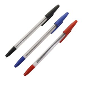 PENS 200 PCS 1,0 mm Ballpoint Hotel Catering Plastic Cartoon Ballpoint Ballpoint Red Blue Black Refill Office Stationery Spot Groothandel