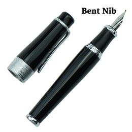 Pensas 2009 Black Fountain Pen Memoria Charliechaplin Gran tamaño estilo único, Mediano / Bent Nib Heavy Business Office Pen