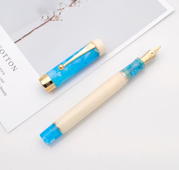 Stylos 2022 Jinhao New Centennial 100 Fountain Fountain 18kgp Golden plaqué m Nib Resin Encre stylo avec un stylo cadeau Convertisseur Business Office