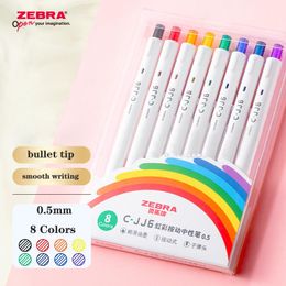 Bolígrafos 2022 NUEVA ZEBRA GEL Pen Rainbow Series CJJ6 Color Set Ins Estudiantes de prensa japoneses para hacer notas de manual de papelería