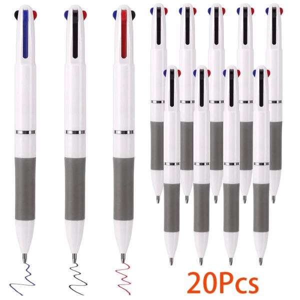 Bolígrafos 20pcs 3in1 boleta multicolor bolígrafo 0.7 mm Pensas de punto fino retráctil para estudiantes trabajadores de consultorio de enfermería color azul rojo azul color rojo