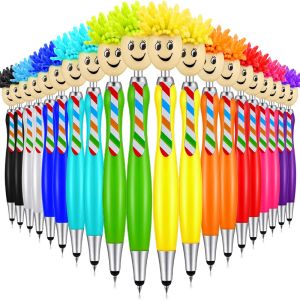 Stylos 20pcs mignon mop head ballpoint stylet great trewer 3in1 Duster Office School Stationery Gift