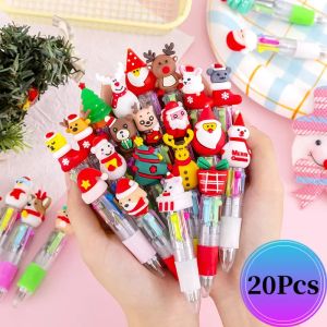 Stylos 20pcs / lot Noël Silicone Ballpoint Pen 4 Color School Supplies kawaii stylos mignon livraison gratuite