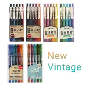 Stylos 20pcs Nouveau stylo de gel vintage Retro Design colored Ink Smooth 0,5 mm Student Pen pour écrire Jounal Supplies Stationery