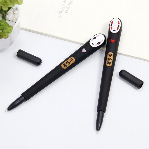 Stylos 24 PCS / Lot Spirited Away No Face Man Gel Pen Gel mignon 0,38 mm Neutral stylos Promotional Stationery Gift School Writing Supplies