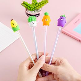 Pennen 24 stks/bulk creatieve cartoon schattige pennen groente aubergine kinderen briefpapier winkel kawaii pen gel grappige school ding kawai item kit