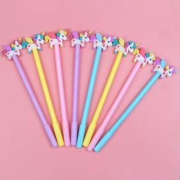 Stylos 24pcs créatif kawaii stylos licorne drôle écriture blue encre stylo gel scolaire standard