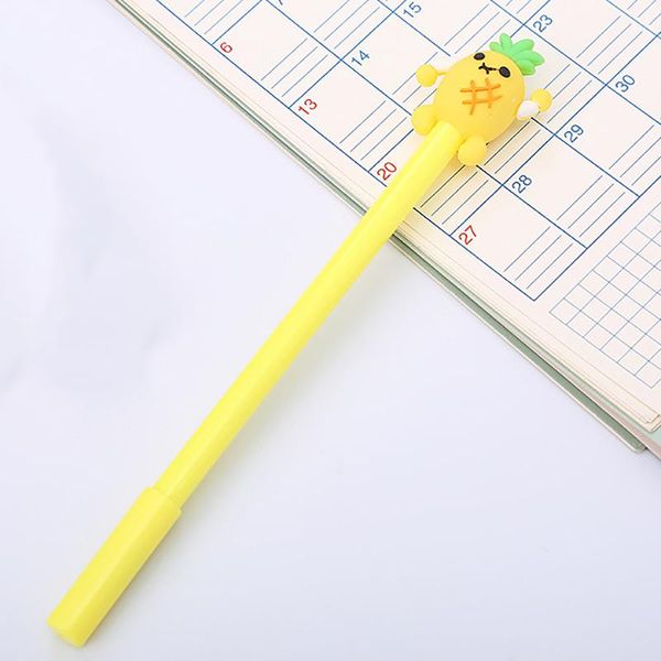 Stylos 24pcs coréens kawaii pêche stylos fruite fraise ananas avocat drôle de stylo drôle de stylo mignon de papeterie écolière