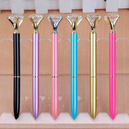 Stylos 25 / lot personnalisés avec un enclos à bille en diamant stylos en métal en or rose en or