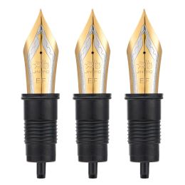 Stylos 3 pcs Jinhao x159 Fountain Pen Nibs Original # 8 Remplacé Nib Golden / Silver EF F M Taille