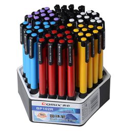 Stylos 30 ou 60pcs / set en gros en plastique en plastique stylo bille bleu encre pas cher presse à balle à billes 0,7 mm