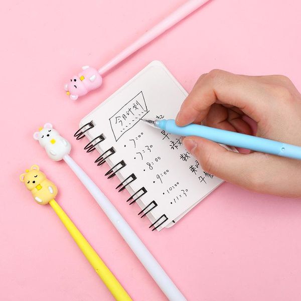 Stylos 32 pc / lot dessin animé mignon ours animal water signature gel stylo / créativité de bureau de bureau d'étudiant / cadeau d'enfants cadeau