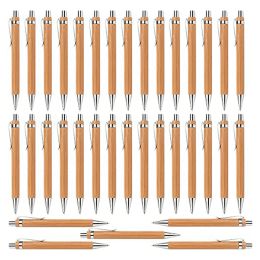 Pens 35 PCS Office et fournitures scolaires Sustainable Pen Bamboo Retractable Ballpoint Point Tool Tool (Black Ink)