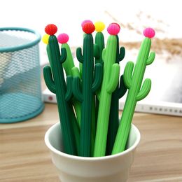 Stylos 36 pcs / lot cactus gel stylo mignon 0,5 mm à encre noire signature Pen Office scolaire Écriture Supplies Stationery Gift