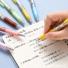 Bolígrafos 36 pcs/lote Cartoon Animal Fruit Press Gel Pen lindo 0.5 mm Pensas neutrales para escritura suministros escolares de papelería regalo de papelería