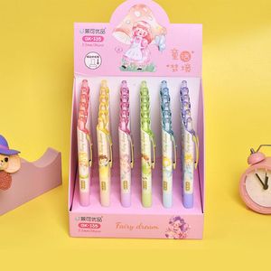 PENEN 36 PCS/LOT Fairytale Town Girl Press Gel Pen Cute 0,5 mm zwarte inkt Signature Pen School Office Writing Supplies Promotioneel geschenk