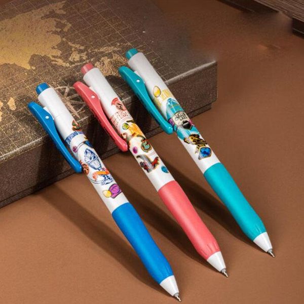 Stylos 36 PCS / Lot Kawaii Magic Press Gel stylo mignon 0,5 mm à encre noire Signature stylos papeterie de papeterie de bureau
