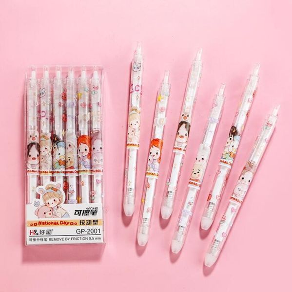 Stylos 36 pcs / lot kawaii princesse animal effacable gel stylo set mignon 0,5 mm stylos neutre papeterie cadeau office école de bureau