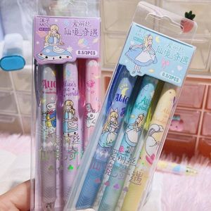 Pennen 36 pc's/lot kawaii prinses gelpen set schattig 0,5 mm zwarte inkt kenmerkende pennen schoolkantoor aanbod briefpapier groothandel