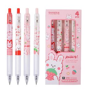 Stylos 36 pcs / lot Gel de lapin de fraise stylo mignon 0,5 mm en encre noire stylo cadeau promotionnel pour les enfants de papeterie