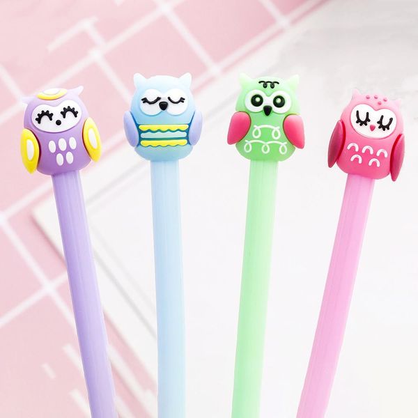 Stylos 36pcs / vrac nouveauté mignon stylo hiwl drôle gel stylo kawaii écrivant de la papeterie de balle de balle bleu encre