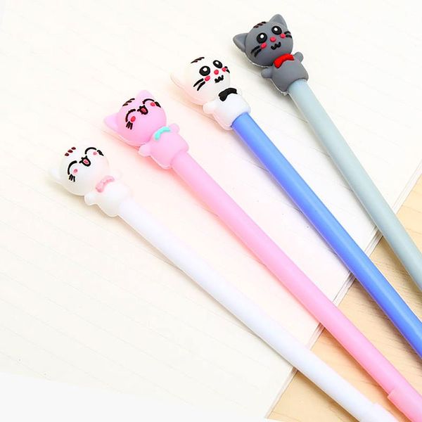 Stylos 36pcs coréens drôles drôles mignons stylères de chat bleu kawaii bureau accessoire amusant scolaire salon ballpoint papeterie