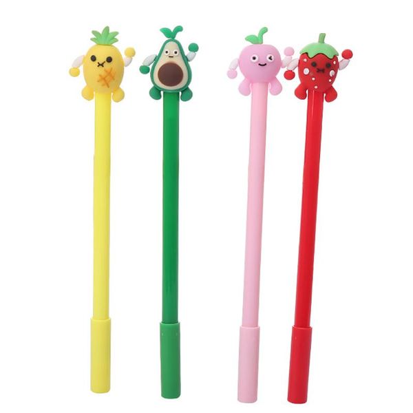 Stylos 36pcs nouveauté stylos mignons stylos drocado pêche ananas kawaii gel stylo blue girl papearry de retour à l'école