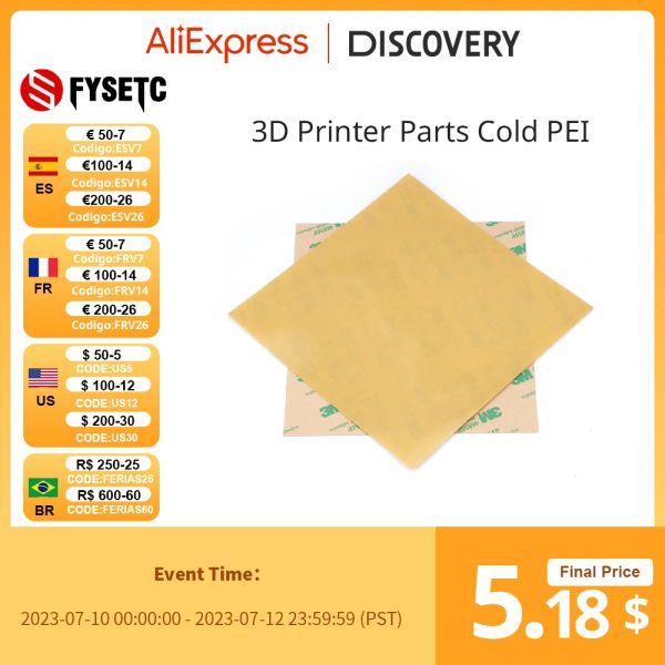 Stylos 3D Imprimantes Parts froids Pei Frosted 3D Impression de construction Bâtiment Polyétherimide Feuille de PEI froide 0,3 mm d'épaisseur avec 3M 468MP Adhésif