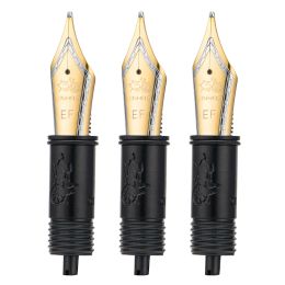 Bolígrafos 3pcs Jinhao #6 Fuente de pluma Fuente para Jinhao X350, X850, 100, 100 esqueletos, 9036,9056 reemplazó la punta de metal ef/f/m dorado/plata