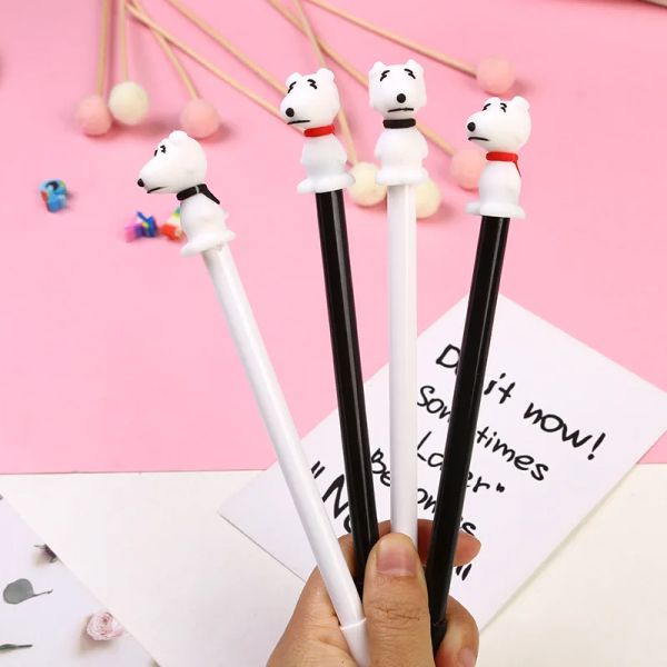 Stylos 40 PCS Creative Cartoon Dog Gel Pen Student Office Stationery Black Pen Wholesale Kawaii School Supplies