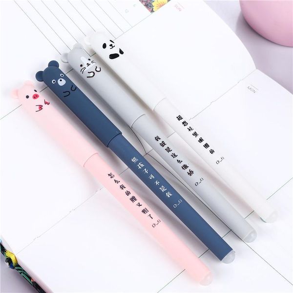 Bolígrafos 40 pcs/lote Panda Pig Hamster Erasable Gel Pen Lindo papelería Gel Gel Ink Pen Suministro de escritura de escritura de pluma