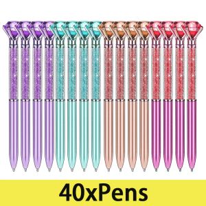 Stylos 40pcs Crystal Diamond Gel Pen Diamond Ballpoint Pens Bure