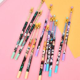 Bolígrafos 48 pcs/lote Kawaii Daisy Diamond Crown Gel Pen lindo 0.5 mm borrable neutral neutral suministros de escritura regalo promocional