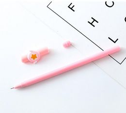 Stylos 48pcs / lot mignon girl star wing gel stylo cartoon élève écrivant unisexe water kn dans le stylo de bureau pystrie