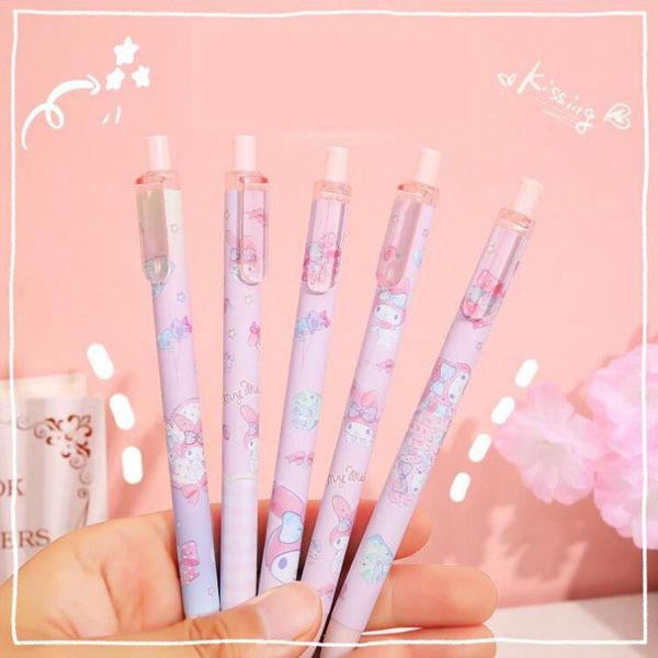 Stylos 50 pcs / lot kawaii rose lapin de lapin en gel en gel ensemble mignon 0,5 mm encre noire stylos à enclos de papeterie cadeau office office