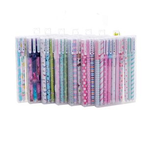 Stylos 50 stylos écrits (10 avec une boîte) Étudiant colored Pen Set Gel Box dix colorés pour garçons Girl Korean Stationery School Gift Wholesale