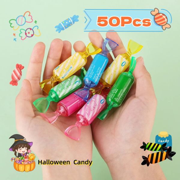 Stylos 50pcs / lot créatives mini bonbon coloré à casserole à balle collée mignonne de papeterie mignonne à encre bleu stylos