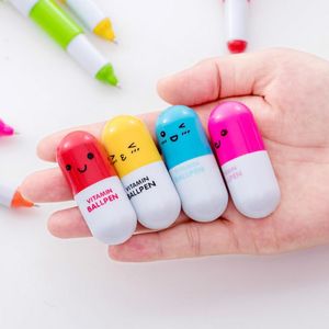 Bolígrafos 50pcs/lote Píldoras de expresión lindas bolígrafo mini bolígrafos telescópicos kawaii escolar suministros para escribir suministros de jardín de infantes