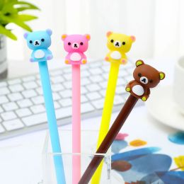 Stylos 50pcs Assez cool mignon kawaii rose ours gel stylo blue encre papinerie kawai accessoire de bureau de retour à l'école