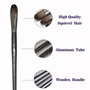 Pens 6 pcs/Set Professional High Quality Tool Squirrel Hair Oil Painting Brush Drawing Brush Filbert Pen For Acrylic Painting art