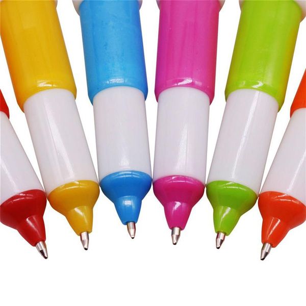 Stylos 60 pcs 6 couleurs dessins animés colorés plateau de balle créatif cadeau scolaire fournit capsule ballpoint stylo 0,7 mm mignon de motif mignon stylo