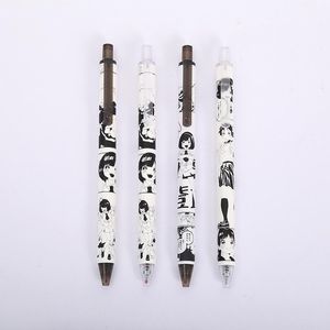 Pens 64pcs/Lot 0,5 mm Kawaii Black White 2d Cartoon Girls Gel Ink Pennen Mechanische pen Leuke briefpapier Decor Schrijfbenodigdheden Geschenk