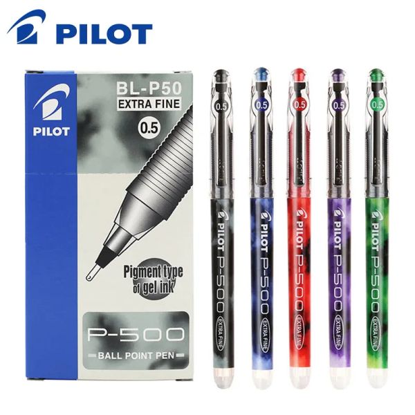 Pensas 8 PC/Lot Tinta de gel al por mayor 0.5 mm Japón Piloto BLB50 P500 Oficina de lápiz de rodillo estándar y papelería escolar