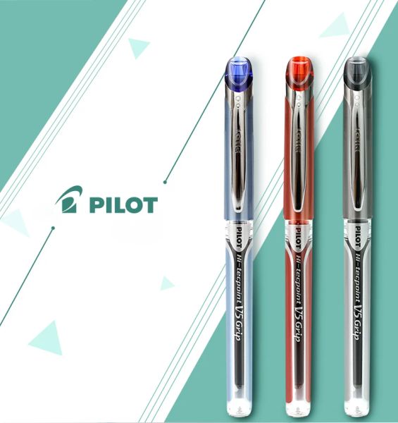 Stylos 9 pièces Pilot Hitecpoint Grip Bxgpnv5 0,5 mm Extra Fine Rollerball stylo Gel Test Special Pen Special Japan Black / Blue / Red Couleur