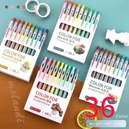 Stylos 9pcs / set Morandisoth en gel encre, stylo d'écriture durable, stylo de signature, 5 couleurs, stylos macarons de couleur vintage, ensemble de cadeaux, recharge de 0,5 mm