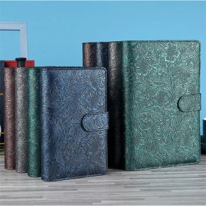 Stylos A6 / A5 vintage emed PU Leather Diy Binder Notebook Journal Agenda Planner Paper Cover School Spaperie