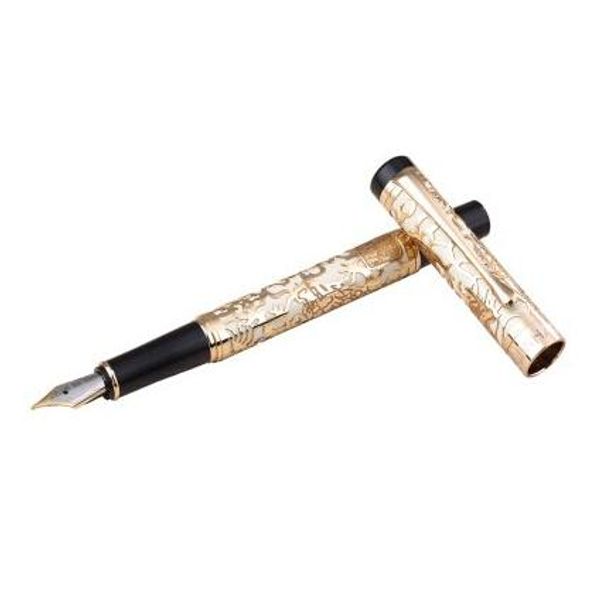 Stylos avancé Fountain Pen Jinhao 5000 Dragon Year Golden With Black Ink Pen Business Gift Pens School Office Supplies