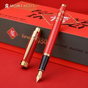 Stylos et straty luxe entier metal de style chinois plume stylo iridium 0,5 mm nib bénissent des stylos calligraphiques pour le bureau de bureau d'affaires étudiant