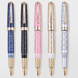 Stylos et gâteau de luxe rose / noir / doré / bleu / argent stylo plume 0,5 mm de fontaine iridium caves office scolaire de commerce fournit la papeterie